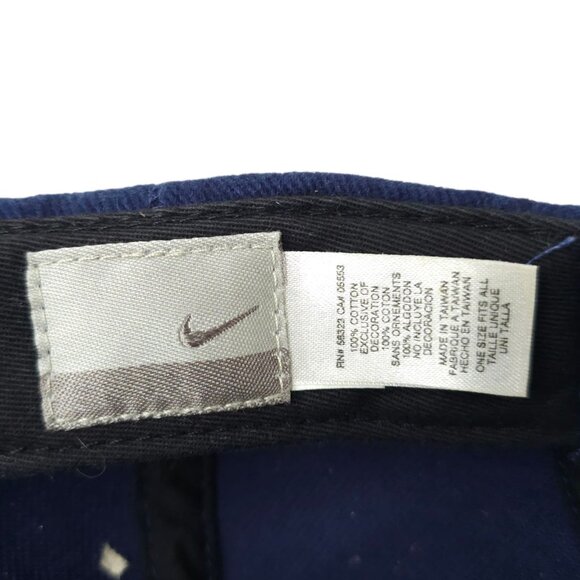 Nike Swoosh Cotton Twill Strapback Cap Hat Baseball Golf Trucker Blue - Picture 8 of 14
